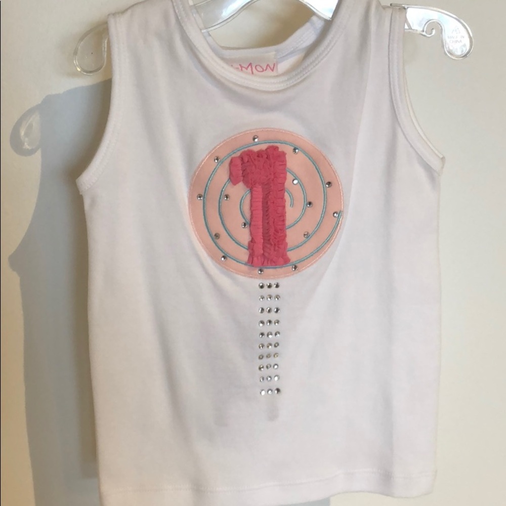 Girls Lemon Loves Lime White 1st Birthday Tank
